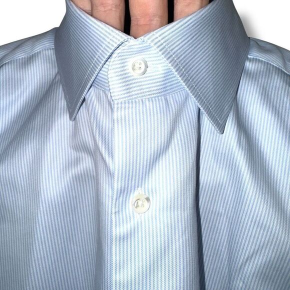 Stenstroms Bengal Stripe Fitted Body Twofold Cotton Super Dress Shirt 17 XL - Picture 4 of 9